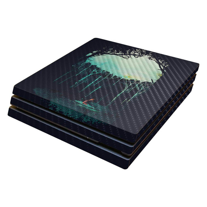 MightySkins Carbon Fiber Skin for Sony PS4 Pro Console - Deep in The Forest | Protective, Durable Textured Carbon Fiber Finish | Easy to Apply, Remov
