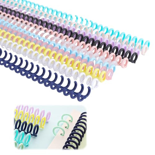 20 Pcs Plastic Spiral Binding Coils, Plastic Binding Combs 30 Ring Diameter 0.47inch Add Pages to Notebooks, Snap Close Comb Binding Spines Binder Di