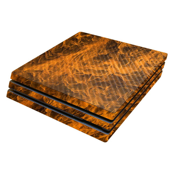 MightySkins Carbon Fiber Skin for Sony PS4 Pro Console - Burning Up | Protective, Durable Textured Carbon Fiber Finish | Easy to Apply, Remove, and C