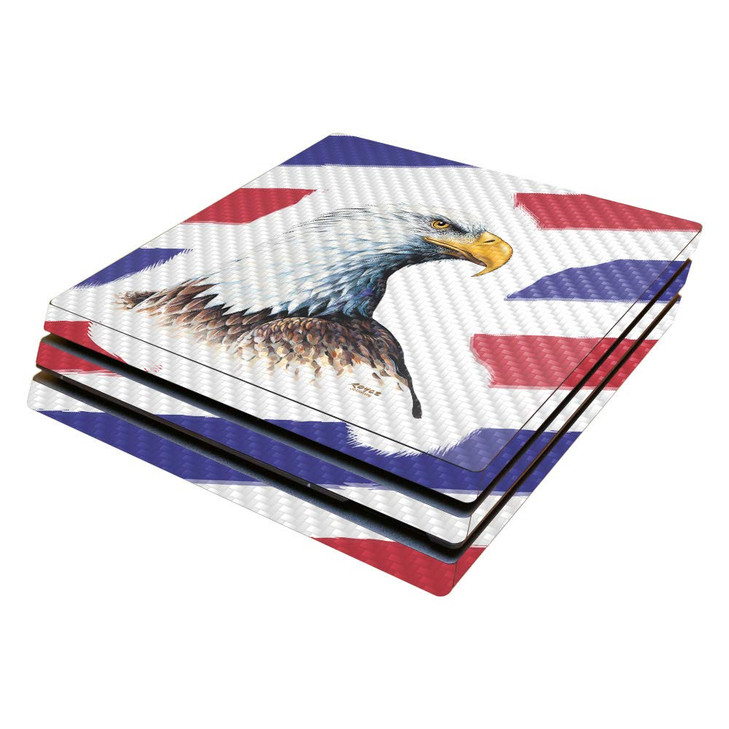 MightySkins Carbon Fiber Skin for Sony PS4 Pro Console - Eagle Head | Protective, Durable Textured Carbon Fiber Finish | Easy to Apply, Remove, and C