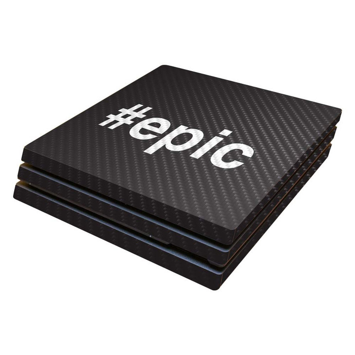 MightySkins Carbon Fiber Skin for Sony PS4 Pro Console - Epic | Protective, Durable Textured Carbon Fiber Finish | Easy to Apply, Remove, and Change