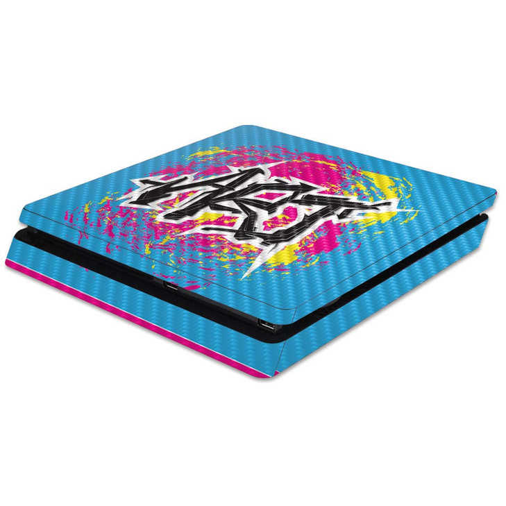 MIGHTY SKINS MightySkins Carbon Fiber Skin for Sony PS4 Slim Console - Art Graffiti | Protective, Durable Textured Carbon Fiber Finish | Easy to Appl