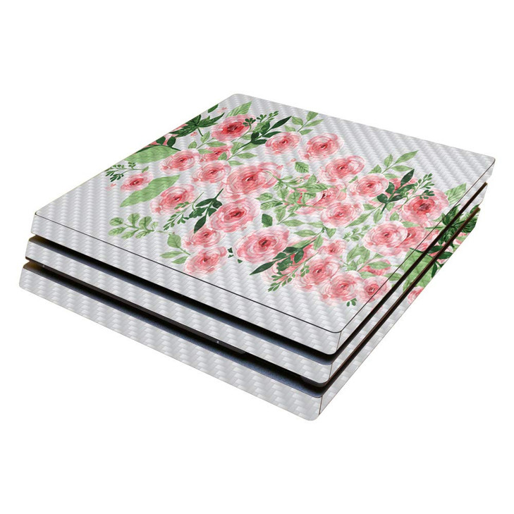 MightySkins Carbon Fiber Skin for Sony PS4 Pro Console - Bouquet | Protective, Durable Textured Carbon Fiber Finish | Easy to Apply, Remove, and Chan