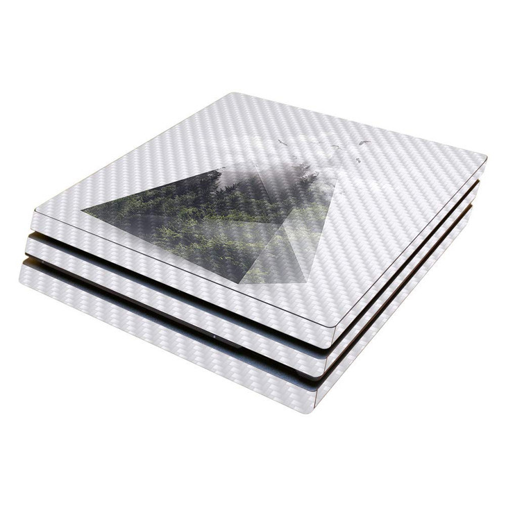 MightySkins Carbon Fiber Skin for Sony PS4 Pro Console - Forest Triangle | Protective, Durable Textured Carbon Fiber Finish | Easy to Apply, Remove,