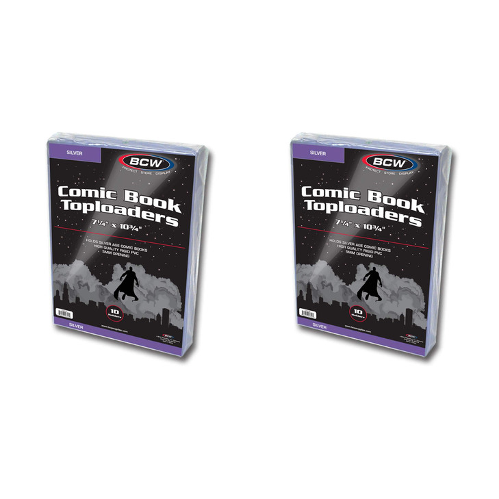 BCW Silver Age Comic Book Toploaders (20 Pack) | Rigid, Clear PVC Protection for Comics, Photos & Prints | Hard Top-Loading Case