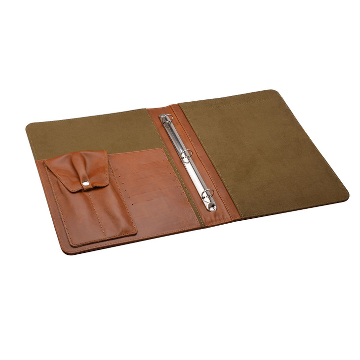 Leather Padfolio with 3 Ring Binder, Organizer Binder Folder Portfolio for A4 Notepad Notebook Documents