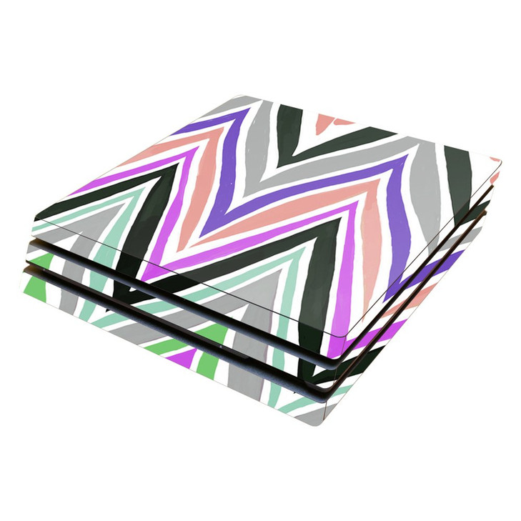 MightySkins Skin Compatible with Sony PS4 Pro Console - Colorful Chevron | Protective, Durable, and Unique Vinyl Decal wrap Cover | Easy to Apply, Re