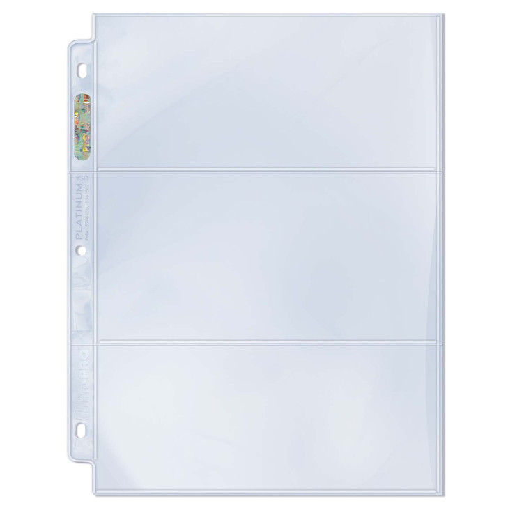 Ultra Pro 3-Pocket Platinum Page with 3-1/2" X 7-1/2" Pockets 100 ct.