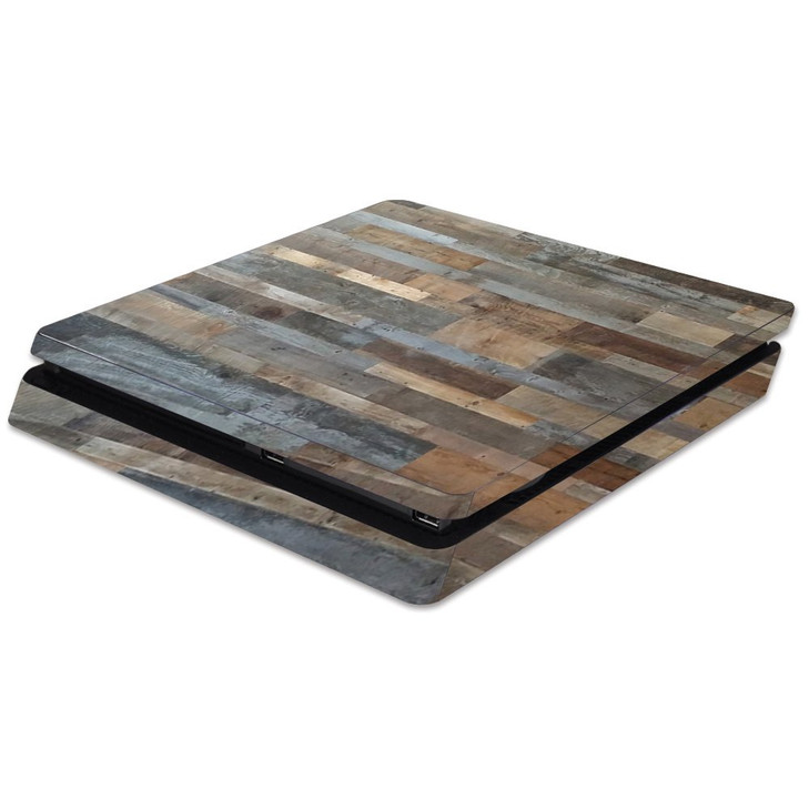 MightySkins Skin Compatible with Sony PS4 Slim Console - Gray Wood | Protective, Durable, and Unique Vinyl Decal wrap Cover | Easy to Apply, Remove,