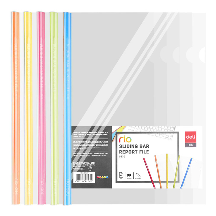 5 Pack Report Covers with Sliding Bar, 10mm Clear Report Covers for A4 and Letter Size Paper, 40 Sheet Capacity, Presentation File Folder Document Bi