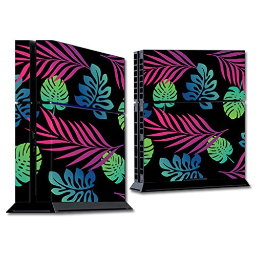 MightySkins Skin Compatible with Sony PS4 Console - Neon Tropics | Protective, Durable, and Unique Vinyl Decal wrap Cover | Easy to Apply, Remove, an