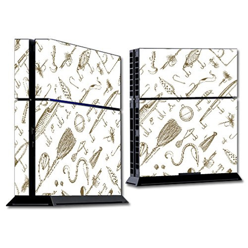 MightySkins Skin Compatible with Sony PS4 Console - Retro Lures | Protective, Durable, and Unique Vinyl Decal wrap Cover | Easy to Apply, Remove, and
