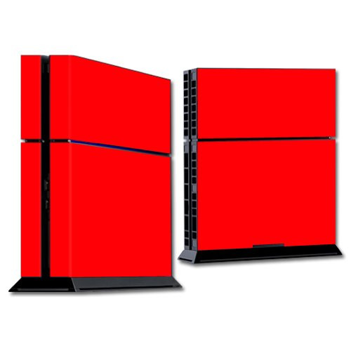 MightySkins Skin Compatible with Sony PS4 Console - Solid Red | Protective, Durable, and Unique Vinyl Decal wrap Cover | Easy to Apply, Remove, and C