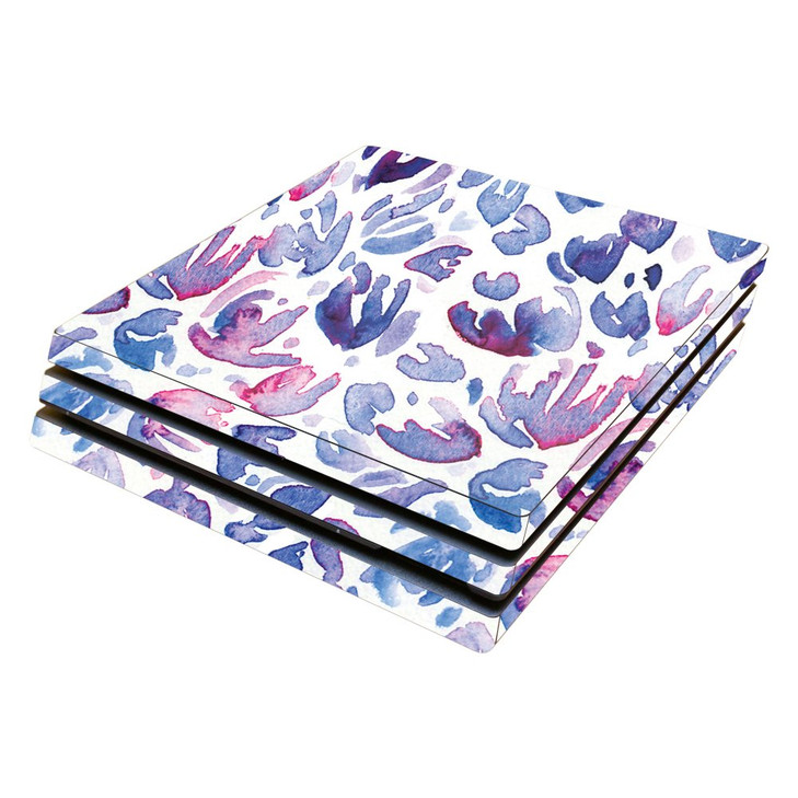 MightySkins Skin Compatible with Sony PS4 Pro Console - Blue Petals | Protective, Durable, and Unique Vinyl Decal wrap Cover | Easy to Apply, Remove,