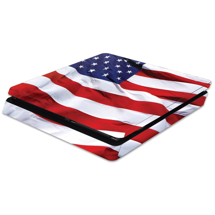 MightySkins Skin Compatible with Sony PS4 Slim Console - American Flag | Protective, Durable, and Unique Vinyl Decal wrap Cover | Easy to Apply, Remo