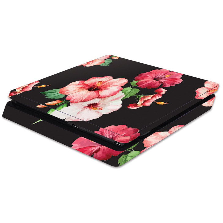 MightySkins Skin Compatible with Sony PS4 Slim Console - Hibiscus | Protective, Durable, and Unique Vinyl Decal wrap Cover | Easy to Apply, Remove, a