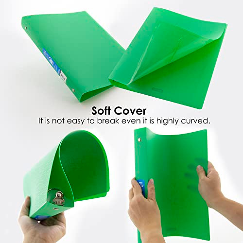 BAZIC 1" Matte Color Poly 3-Ring Binder w/ Pocket for School, Home, or Office (Case of 48) (3132-48)