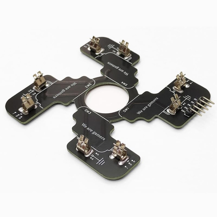 Replaced JLF PCB for Sanwa TP-MA PCB Board With 4pcs D3V .187" Microswitches Hot Swap Joystick Board for OTTO DIY V2 V5 Kit (Black with 4pcs D3V swit