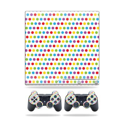 MightySkins Skin Compatible with Sony Playstation 3 Slim Console wrap Sticker Skins Candy Dots