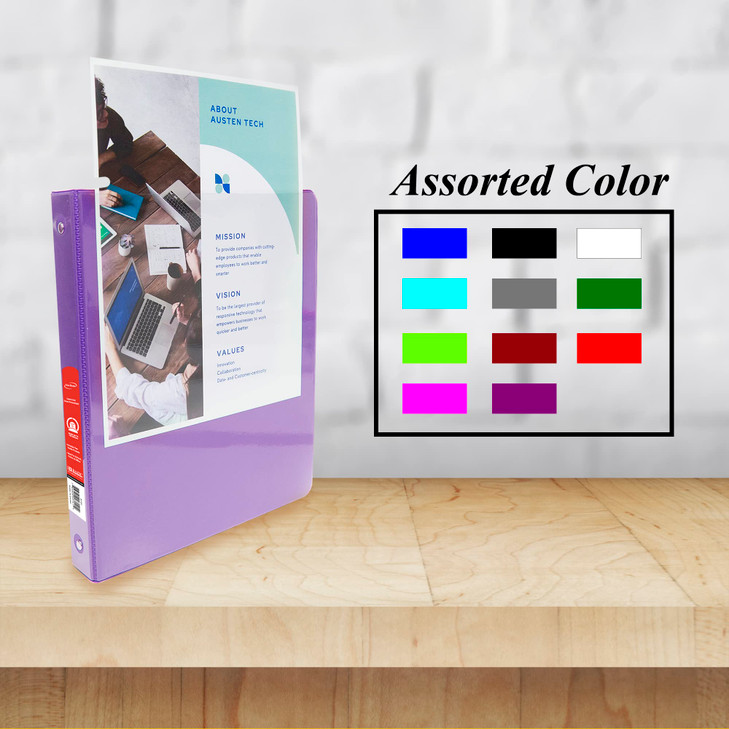 B BAZIC PRODUCTS 1/2" Purple 3-Ring View Binder w/ 2-Pockets