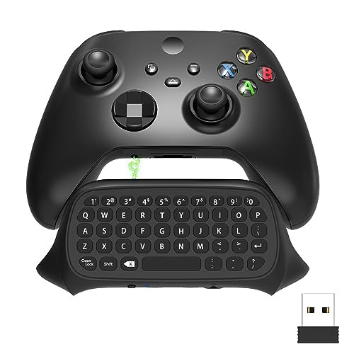 Wireless Controller Keyboards for Xbox Series X/S, 2.4G USB Receiver Controller Qwerty Keypad & Chatpad with 3.5mm Audio/Original Jack, Text Message