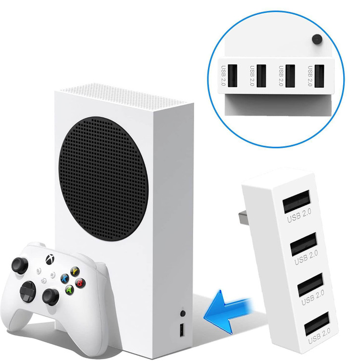 JZW-Shop 4 Ports USB Hub 2.0 for Xbox Series S, High Speed USB Hub Splitter Expansion Adapter Compatible with Xbox Series S Console