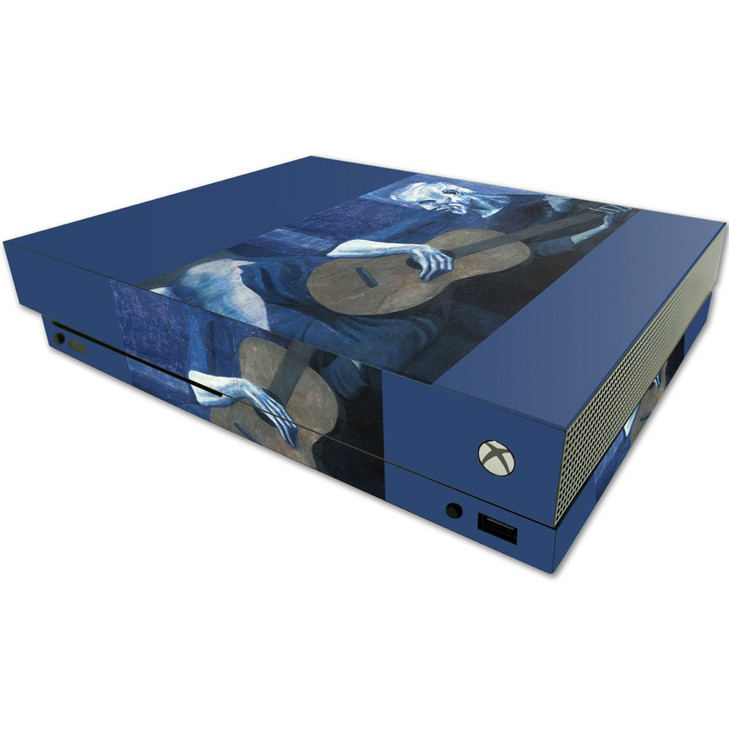 MightySkins Skin Compatible with Microsoft One X Console Only - Old Guitarist | Protective, Durable, and Unique Vinyl Decal wrap Cover | Easy to Appl
