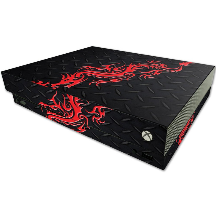 MightySkins Skin Compatible with Microsoft One X Console Only - Red Dragon | Protective, Durable, and Unique Vinyl Decal wrap Cover | Easy to Apply,