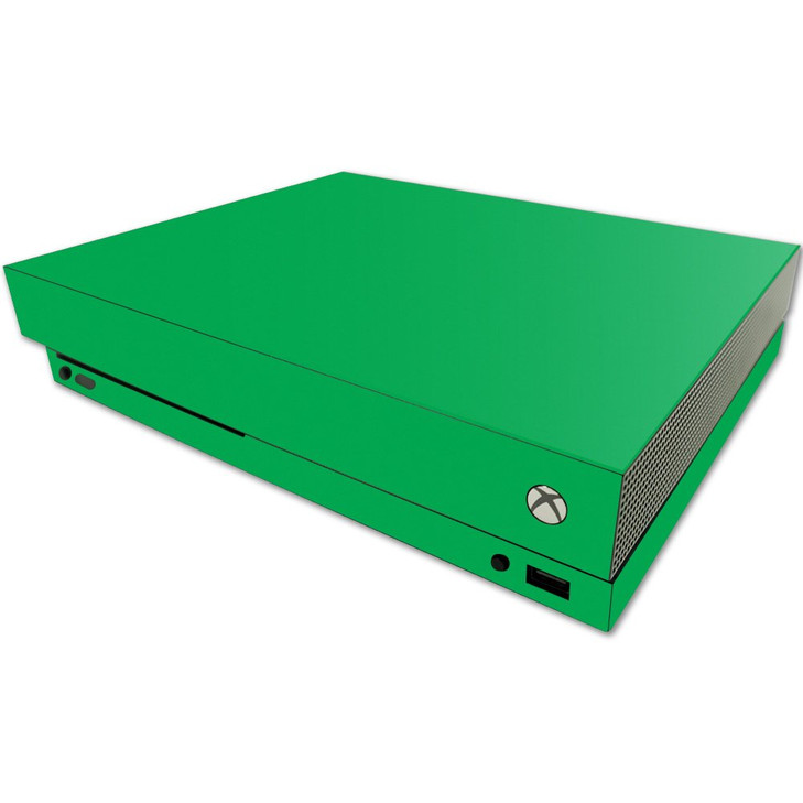 MightySkins Skin Compatible with Microsoft One X Console Only - Solid Green | Protective, Durable, and Unique Vinyl Decal wrap Cover | Easy to Apply,