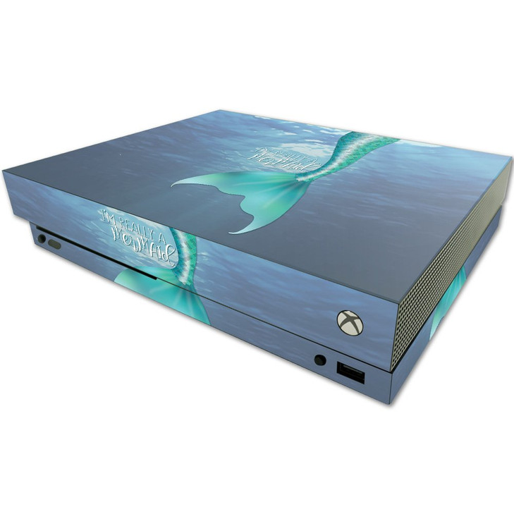 MightySkins Skin Compatible with Microsoft One X Console Only - Im Really A Mermaid | Protective, Durable, and Unique Vinyl wrap Cover | Easy to Appl