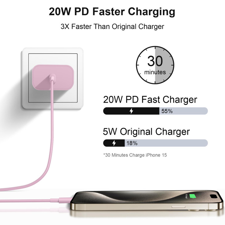 iPhone 17 16 15 Charger Fast Charging 10FT - 2 Pack 20W USB C Charger Block with Type C Cable Compatible with iPhone 17/17 Pro/17 Pro Max/Air/16/16e/