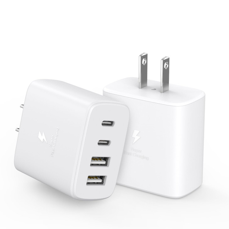 USB C Charger Block,40W 2Pack 4Port PD USB C Charger Block Power Adapter+QC Wall Charging Plug Fast Charging Blocks Multiport Brick for iPhone 17 Pro