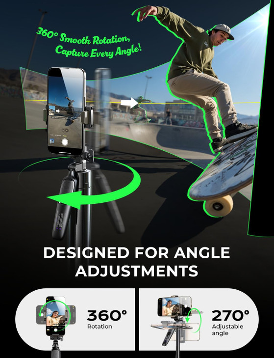 LISEN 67" Selfie Stick Tripod for iPhone 16 Content Creation, All in One 360 Rotation Cell Phone Tripod Stand with Remote for Vlogging/TikTok/Photo,