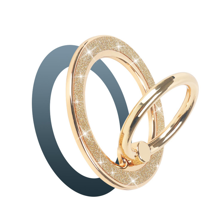 Guppy Magnetic Phone Ring Holder, Glitter Magnet Finger Ring Grip Stand Holder, 360° Rotation with Cell Phone Ring Stand, Compatible with MagSafe for