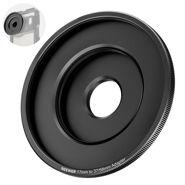 NEEWER 17mm to 37mm & 58mm Lens Filter Adapter Ring, Compatible with Beastgrip 37mm Lenses 58mm Filters Phone Cage Rig Stabilizer for iPhone 16 15 Pr