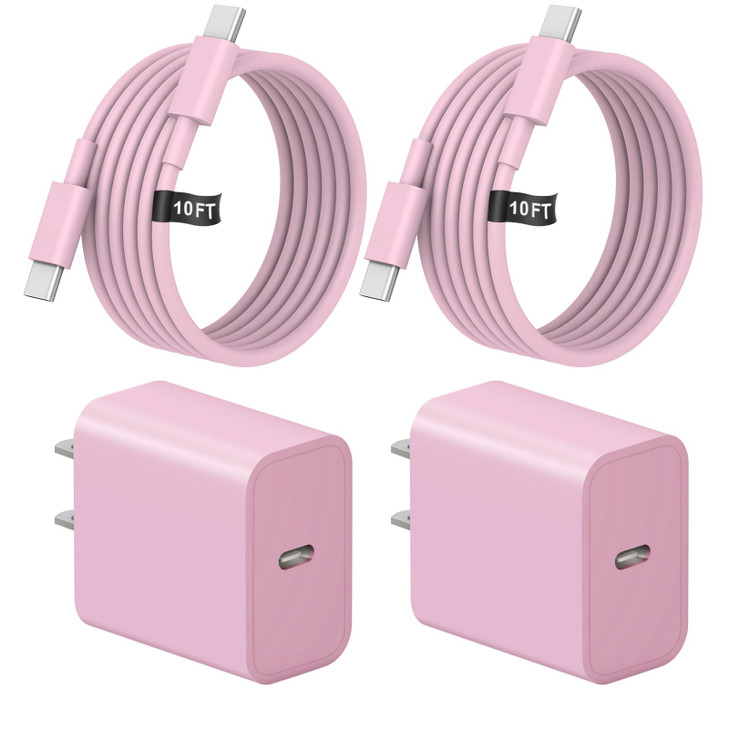 10FT iPhone 17 16 15 Charger Fast Charging USB C Charger Block Type C Chagrer Fast Charging 2-Pack for iPhone 17/17 Plus/17 Pro/17 Pro Max/iPhone 16/