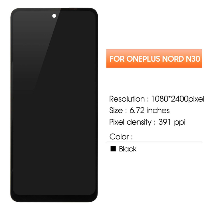 for OnePlus Nord N30 5G Screen Replacement for Nord N30 LCD Display CPH2513 CPH2515 Screen Touch Digiziter Assembly Repair Part 6.72"