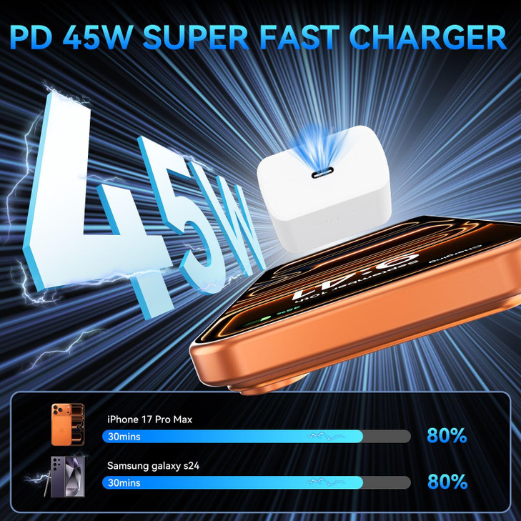 iPhone 17 16 15 Pro Max Charger Fast Charging, 45W USB C iPhone Charger Fast Charging Cable 10FT Long Type C Chargers Block Compatible with iPhone 17