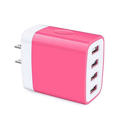 Charging Block, USB Plug, HOOTEK 4.8A 4-Muti Port USB Wall Charger Brick Charging Cube Box for iPhone 17/Air/16e/16/15/14/13 Pro Max/12/11/XS/XR/X iP