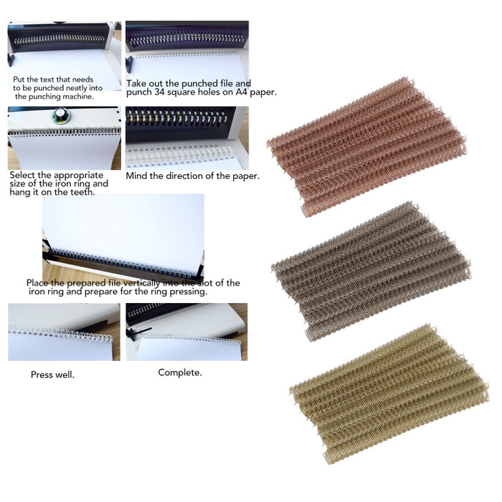 100 Pack Double Loop Wire Binding Spines, 1/2 Inch Diameter 3:1 Pitch 34 Loop 100 Sheet Capacity Double Loop Binding Wires for Binding Important Docu