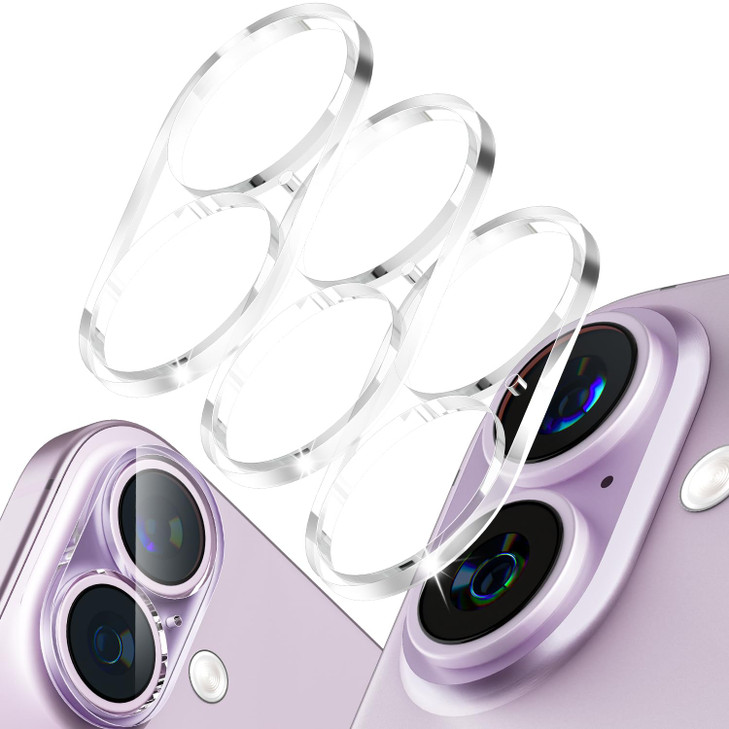 imluckies [3 Pack Clear Camera Lens Protector for iPhone 16/iPhone 17 & iPhone 16 Plus, 9H Tempered Glass, Anti-Scratch, Ultra-HD, Case Friendly, Eas