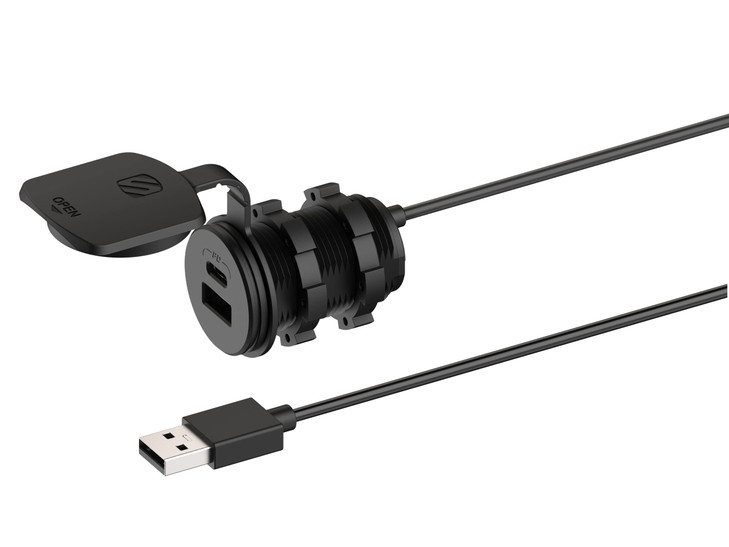 Scosche CPPDRLK-SP PowerVolt 27W Dash Port USB PD 3.0 Type-C Car Charger Compatible w/ Apple CarPlay & Android Auto Passthrough with USB-A to USB-C A