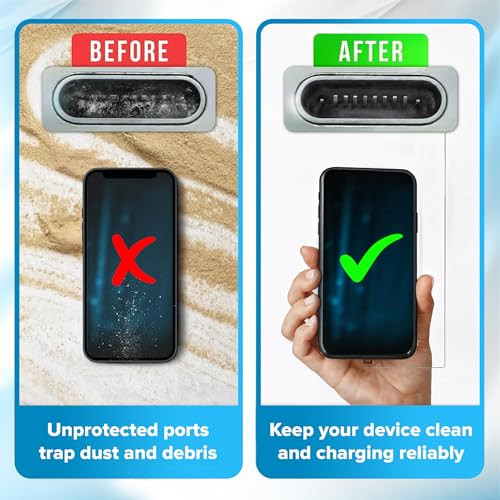 PortPlugs USB-C Dust Plugs - Easy-Grip Design, Compatible with iPhone 15/16/17 & Air, iPad Pro/Mini, MacBook Pro/Air, Galaxy S25-S8, Pixel, Android &