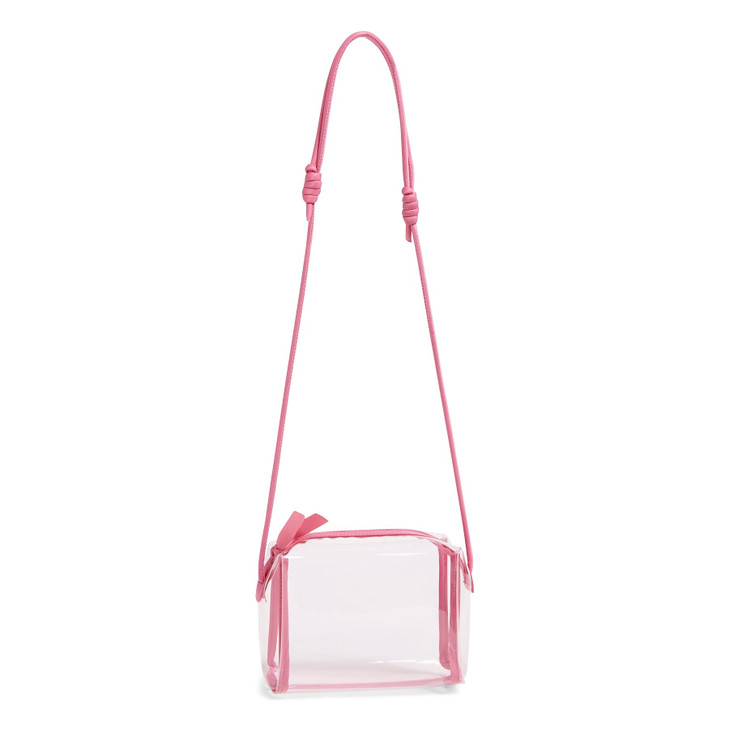 Clear Crossbody Purse, Ibis Rose, One Size