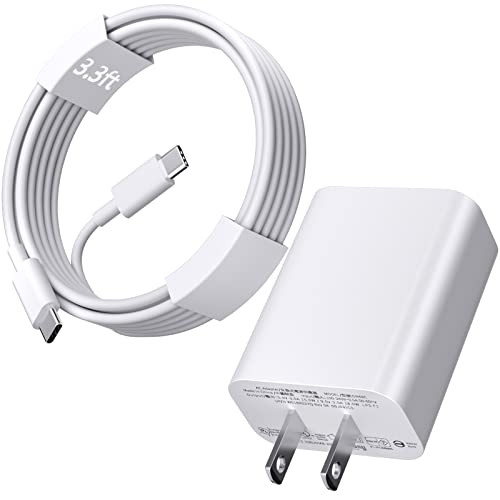 Jiunai USB C Wall Charger for iPhone 17 Pro 16 15 Pixel 10 9, 18W Plug-in Charging Block 3.3ft USB C Cable Power Delivery 9V 2A Charge Adapter PD Typ