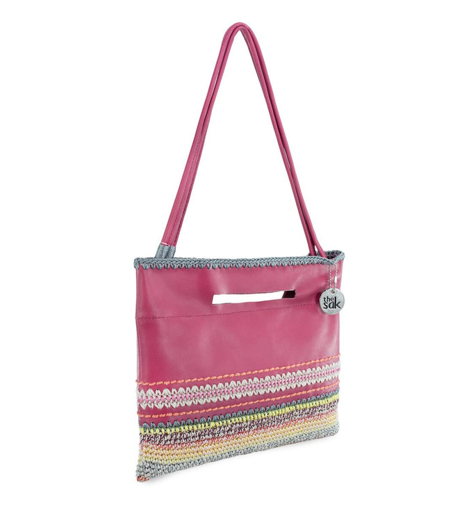 The Sak Linden 3-in-1 Convertible Crossbody Bag in Leather, Adjustable & Removable Straps, Azalea Seminyak