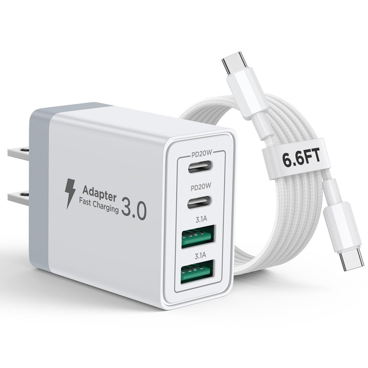 iPhone 16 15 Charger Fast Charging, 20W Dual Port USB C Charger Block with 6FT USB C Charging Cable Cord for iPhone 16 15 14 13 12 11 Pro Max XS, iPa