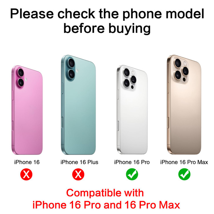 ASDAWN Back Rear Camera Lens Glass Replacement for iPhone 16 Pro 6.3 inches and iPhone 16 Pro Max 6.9 inches Camera Lens replacement with Pre-Install