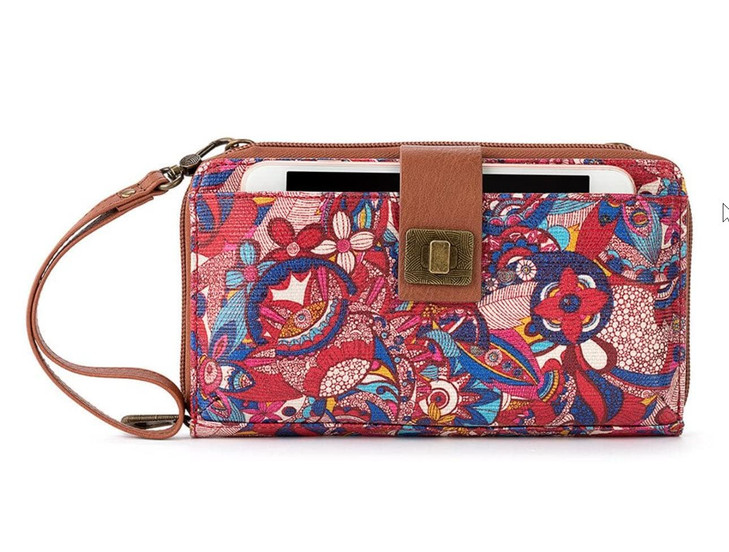 Sakroots Large Smartphone Crossbody, Sweet Red Spirit Desert