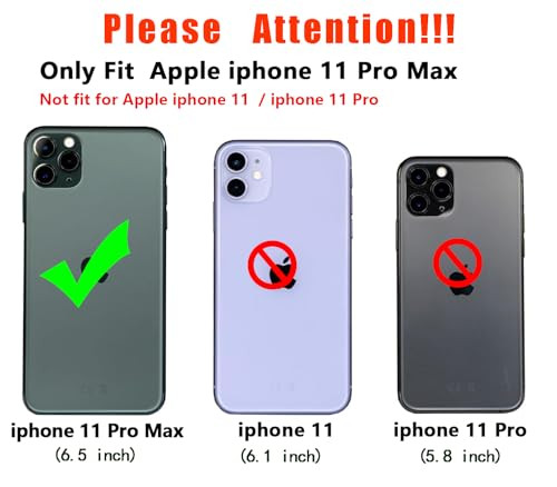 KEYUJIE for iPhone 11 Pro Max Case with Slide Camera Cover HD Screen Protector [Military Grade 16ft. Drop Tested] Magnetic Ring Kickstand Protective